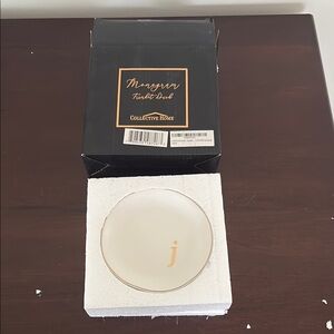 Monogram Trinket Dish - Cream and Gold